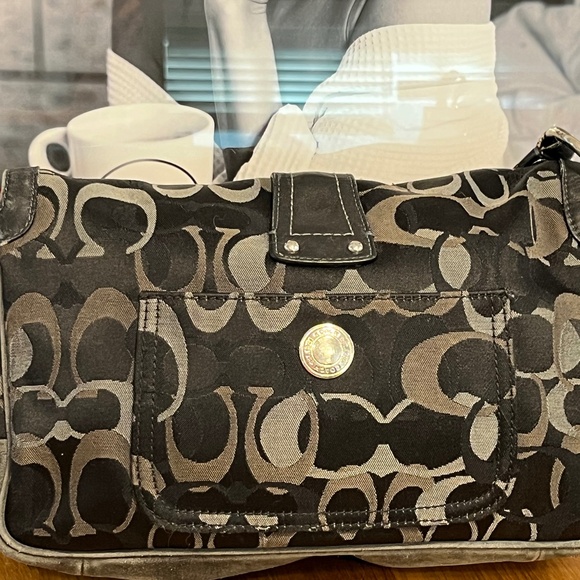 Coach VINTAGE SOHO Chelsea Signature Jacquard Fabric Flap Shoulder Bag AUTHENTIC - Picture 3 of 16